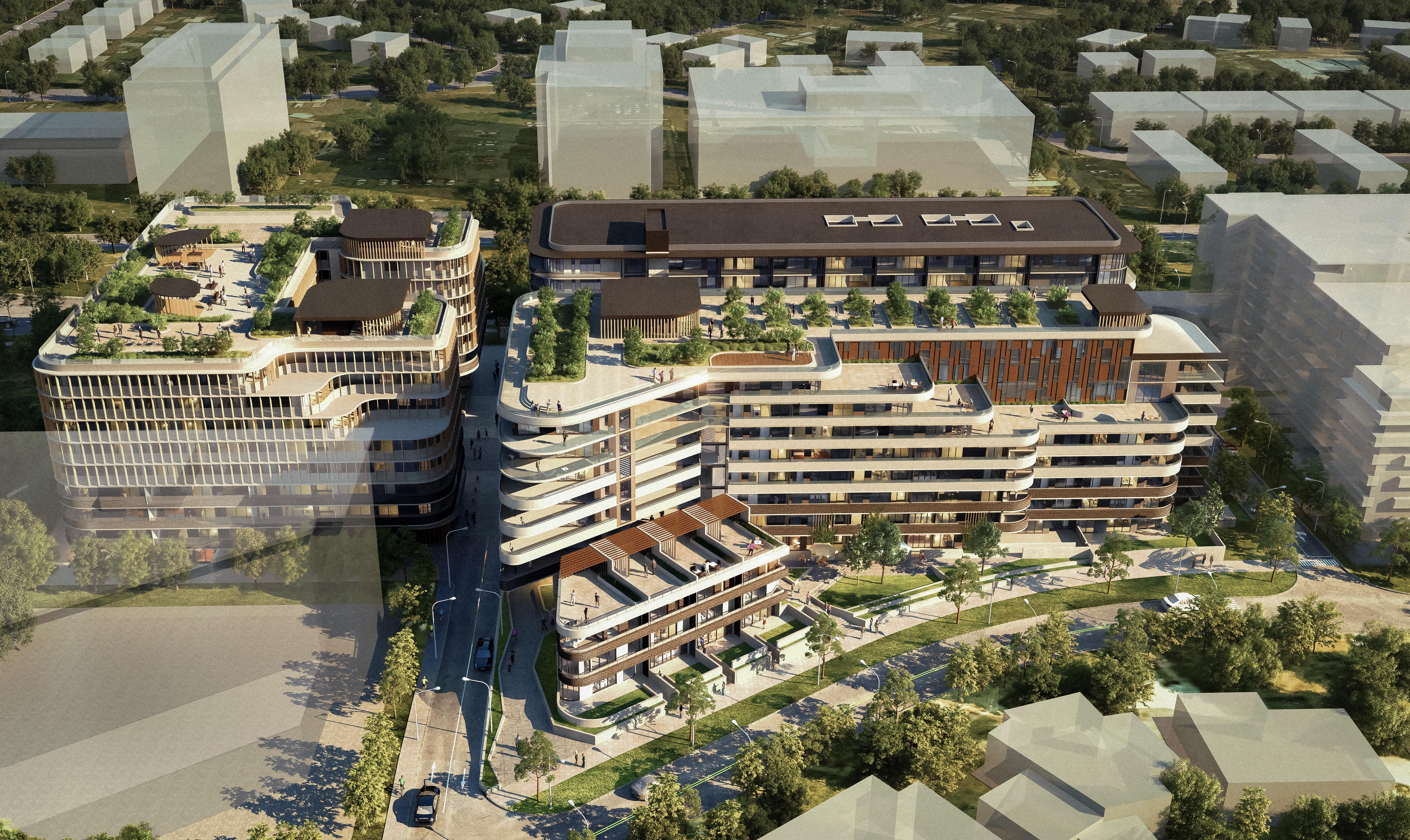 Hotel Pavilion Aerial by Hyperspace Architecture