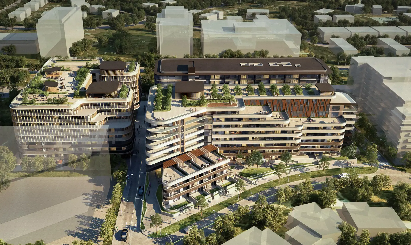 Hotel Pavilion Aerial, Northbourne Avenue, ACT, by Hyperspace Architecture